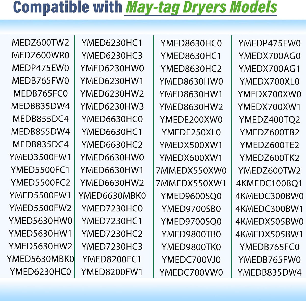 MED6230HW3 MED5630HW2 MED6230HC2 MED6230HC3 Dryer Heating Element Kit Fit for May-tag Epic z bravos MED7230HW1 MED7230HW0 MED7230HC0 MED7230HC2 MED9700SQ0 MED9700SB0 MED9600SQ0 MED9800TQ0 MED7230HW2
