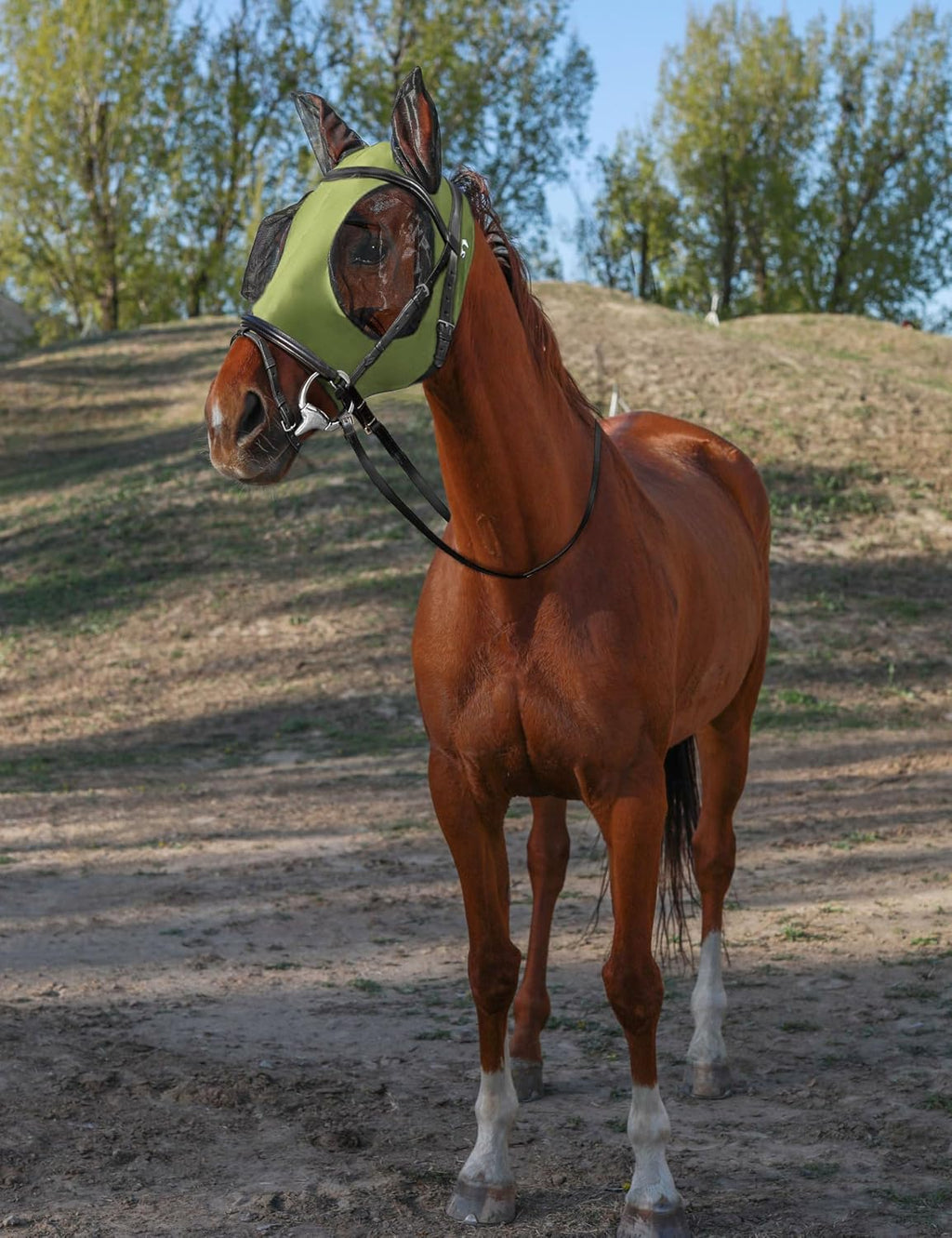 Horse Fly Mask with Ears, Fly Mask for Horses, Breathable Mesh