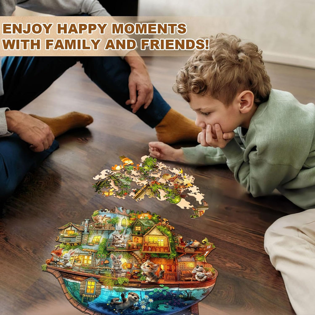 Wooden Puzzles for Adults (95 Piece, S, 8.5 * 7.8in) Animal Ark Wood Puzzle Adult, Unique Wooden Animal Jigsaw