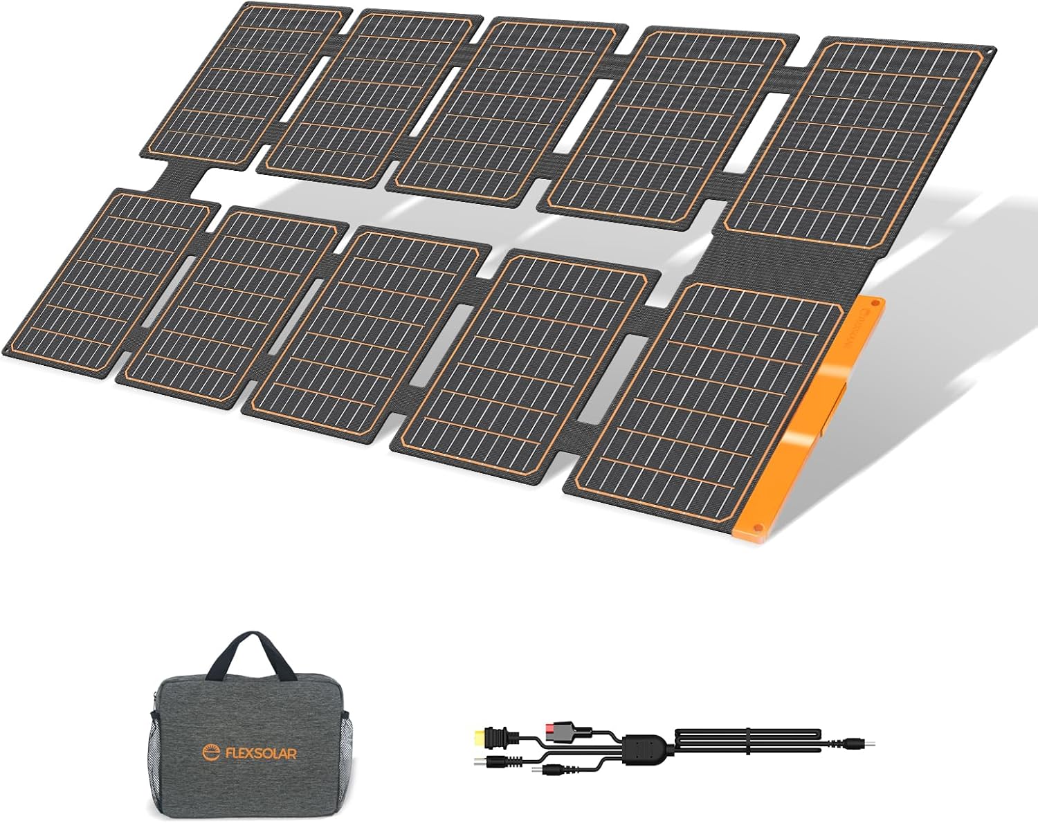 100W Portable Solar Panel - 24% High Efficiency, IP67 Waterproof, QC3.0 USB-A/USB-C/DC Output for Small Power