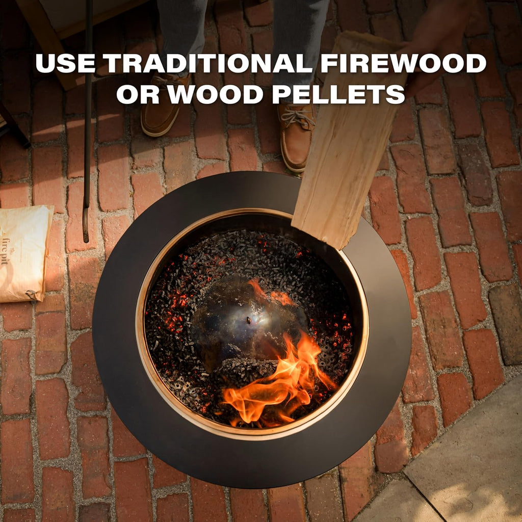 Patio Smokeless Fire Pit, 25 in Wood Burning Fire Pit with Cover