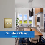 LIDER Toggle Light Switch Metal Wall Plate, Mid-Size 2-Gang 4.88" x 4.92"