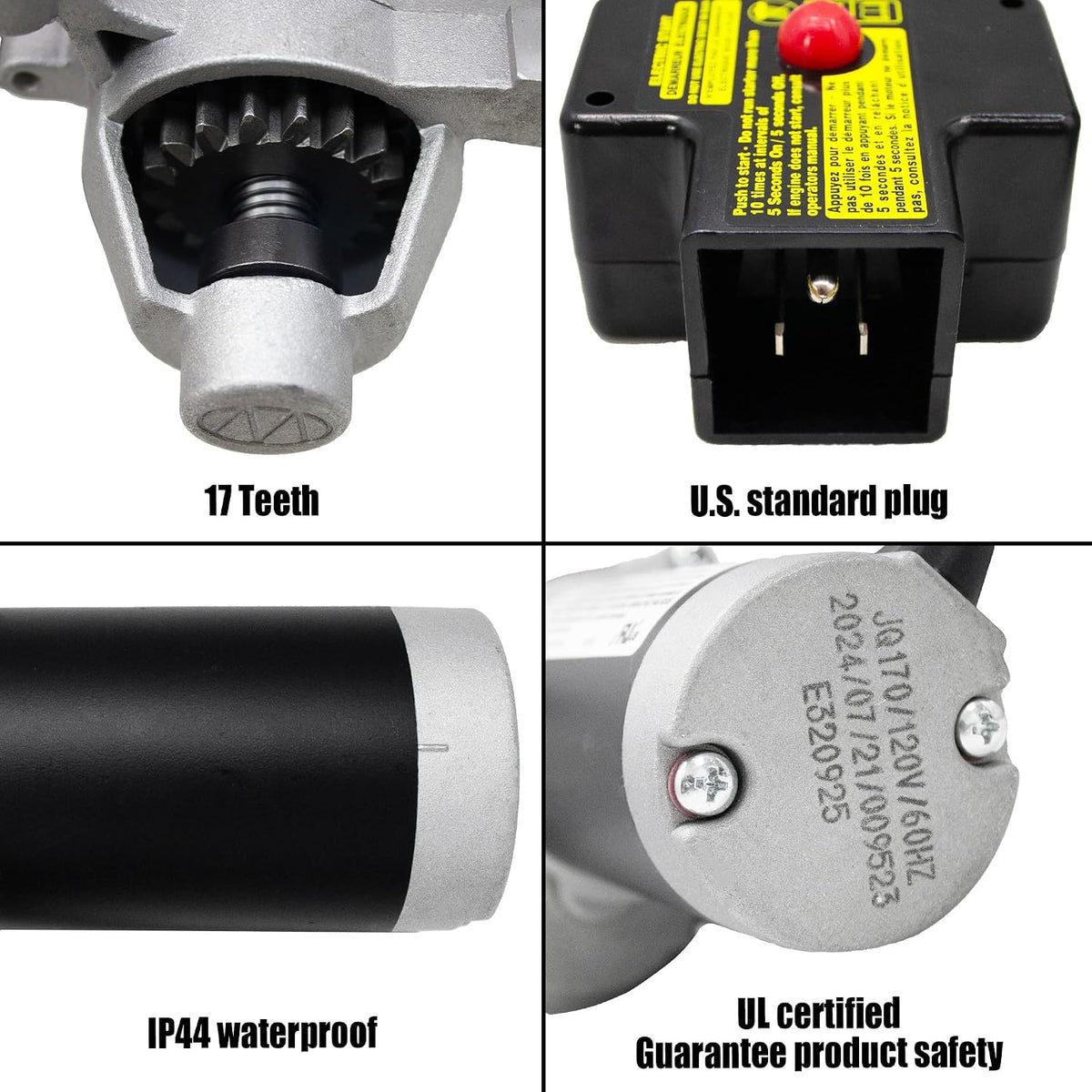 fullas JQ170 Electric Starter 951-10645A for 208cc 254cc Engine Snowblower