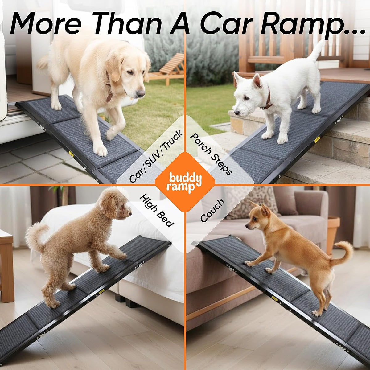 Dog Ramp for Car & Back Seat Cover Bundle