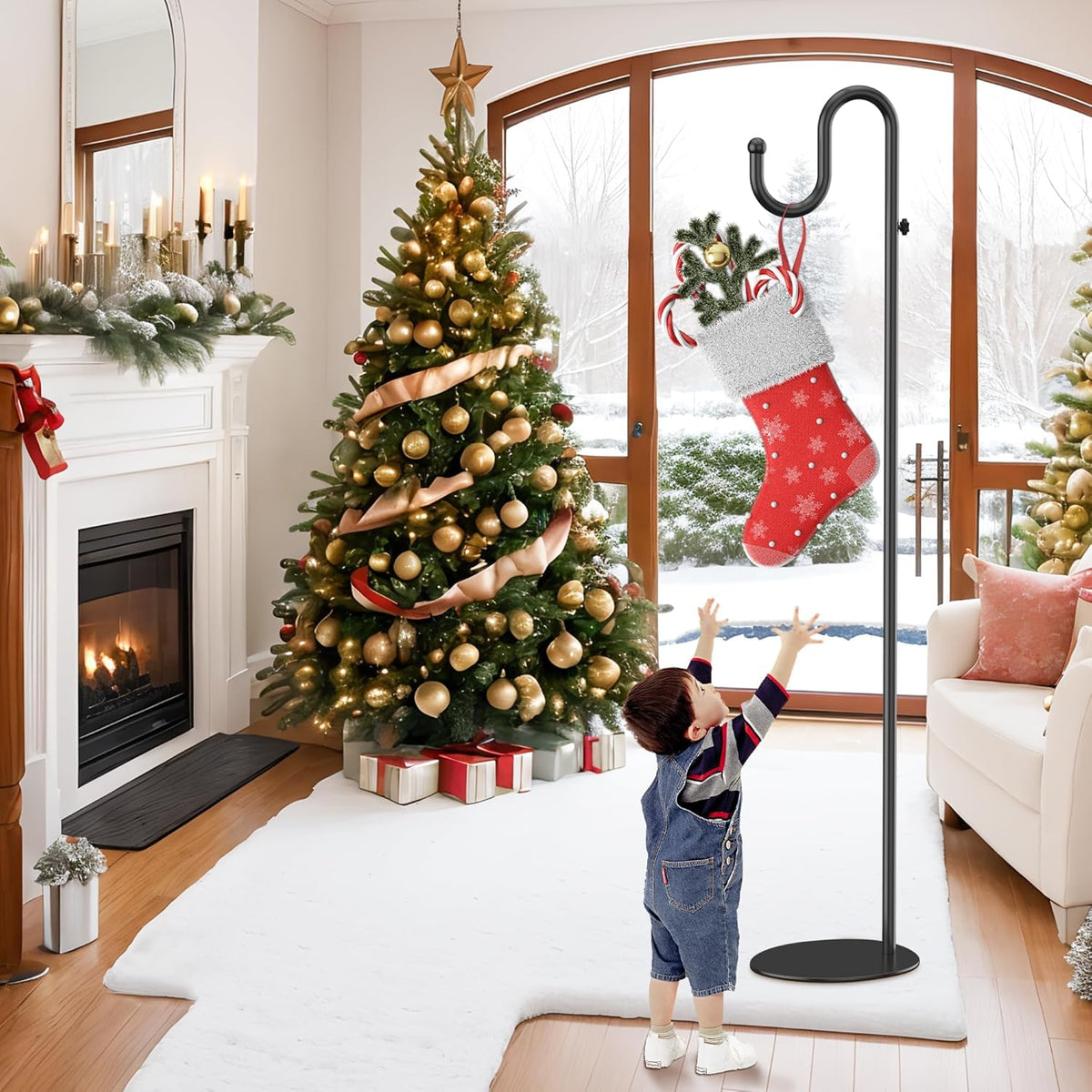 74" Shepherds Hook Stand: Hanging Bird Feeders, Plants, and Wind Chimes