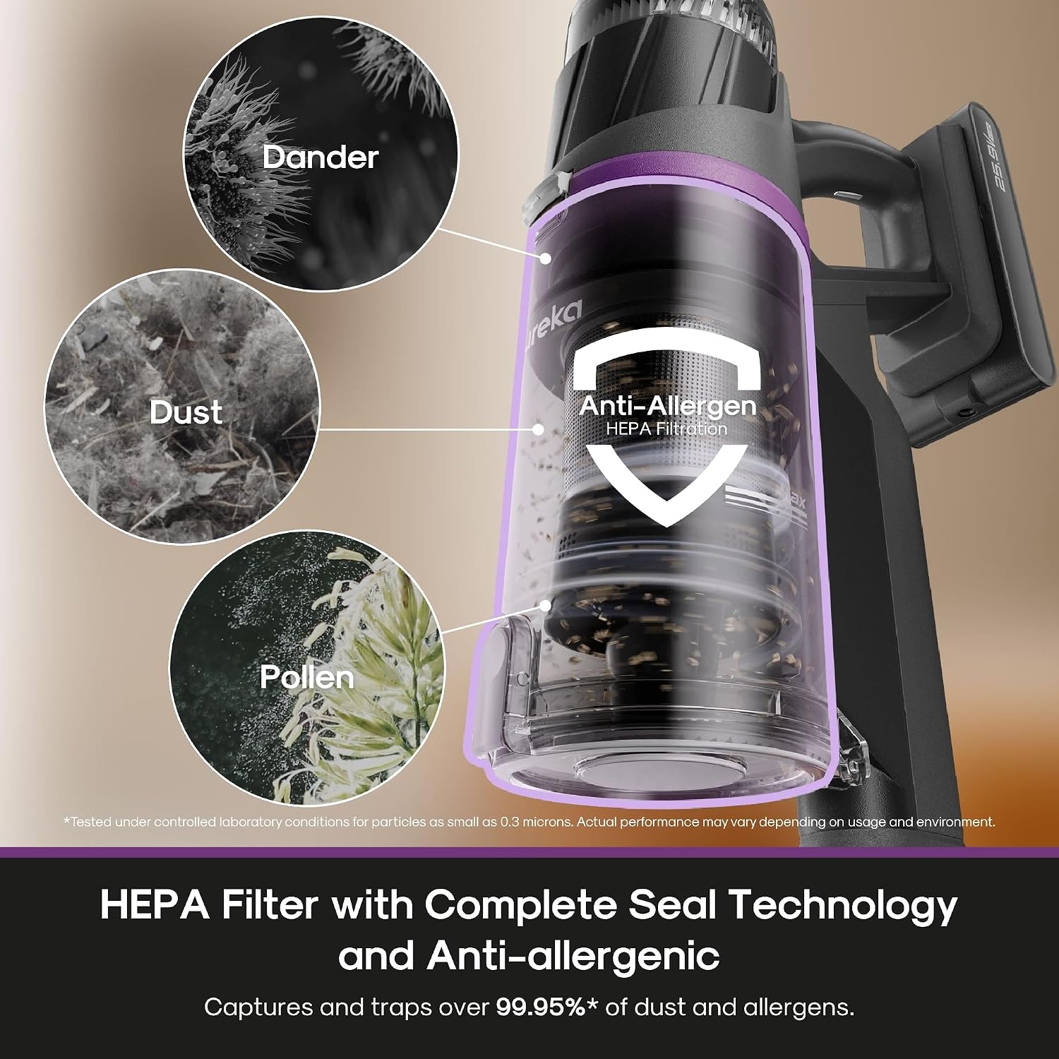 ReactiSense 350W Anti-Tangle Cordless Stick Vacuum, NEC440BK | Floor Sense + React, Up to 60-Min, Lightweight