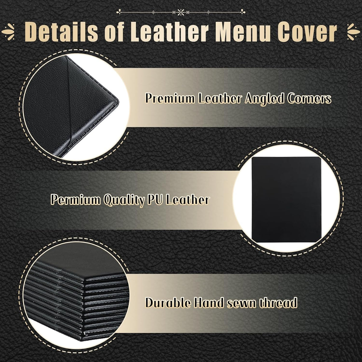 1 Page Leather Restaurant Menu Covers Holders 8.5" X 11", Wine List