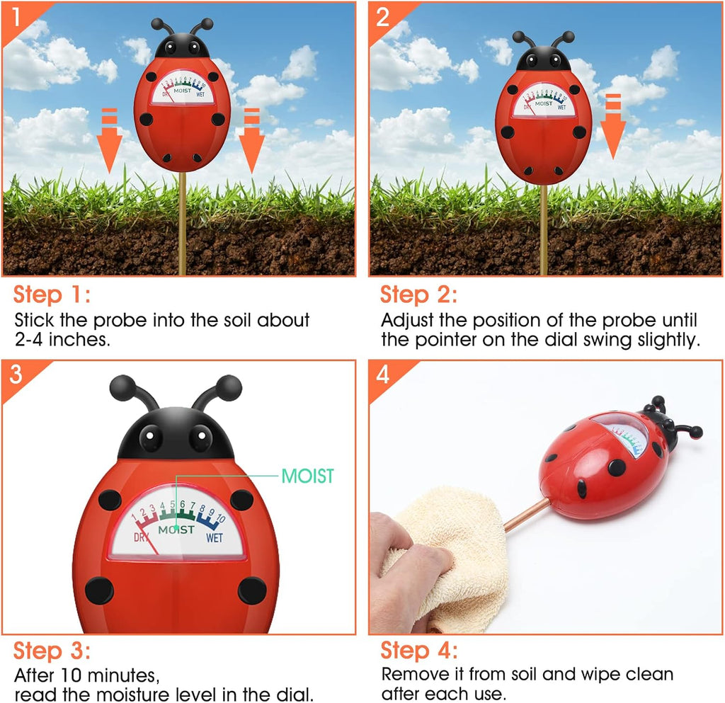 Soil Moisture Meter, Plants Moisture Meter, Gardening Tool Kits for Plant Care, Plant Water Monitor for Garden, Farm