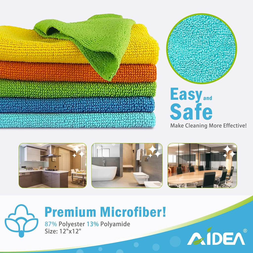 Microfiber Cleaning Cloth, 20PK, Soft Absorbent Rags, Microfiber Towels for Cars, Kitchen Towels, Dusting Cloth for