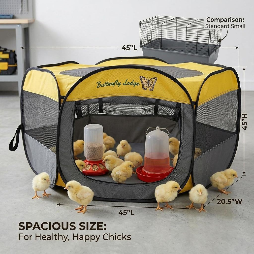 Chicken Brooder Box for Chicks, 6-in-1 Chick Starter Kit, 45" Large Chicken Brooder Pet Tent, Chick Coop for 10-15