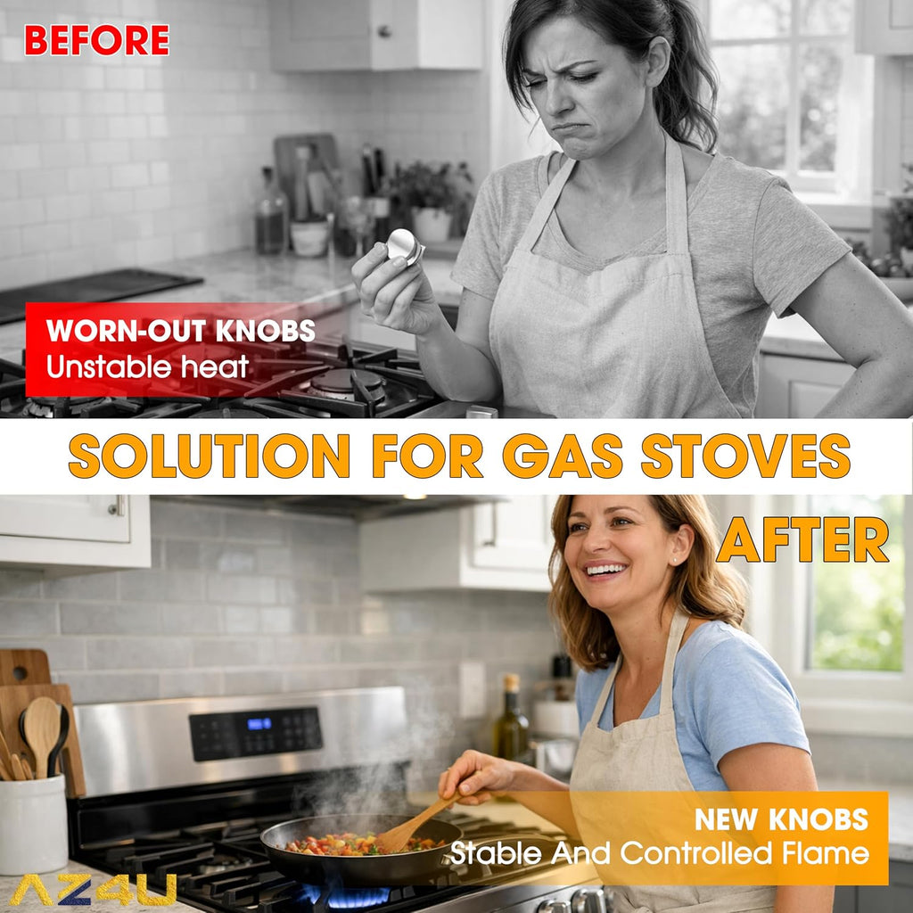 AZ4U 5 Pcs Gas Range Stove Burner Knobs Dial Knob Replacement DG64-00472B