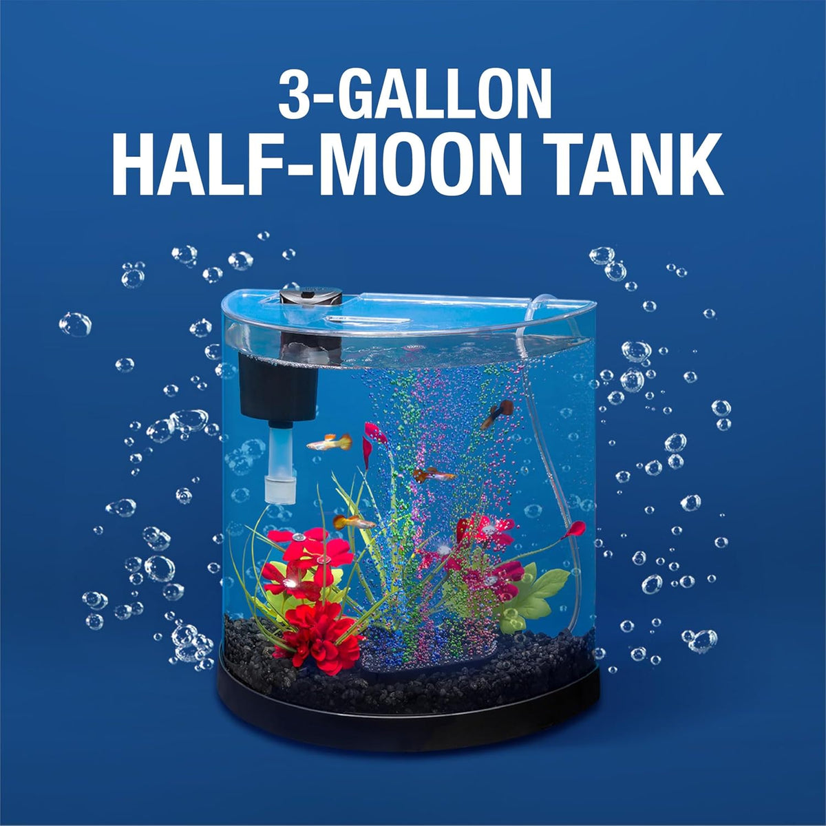 ColorFusion Starter 3 Gallon Fish Tank Kit for Small Freshwater Fish
