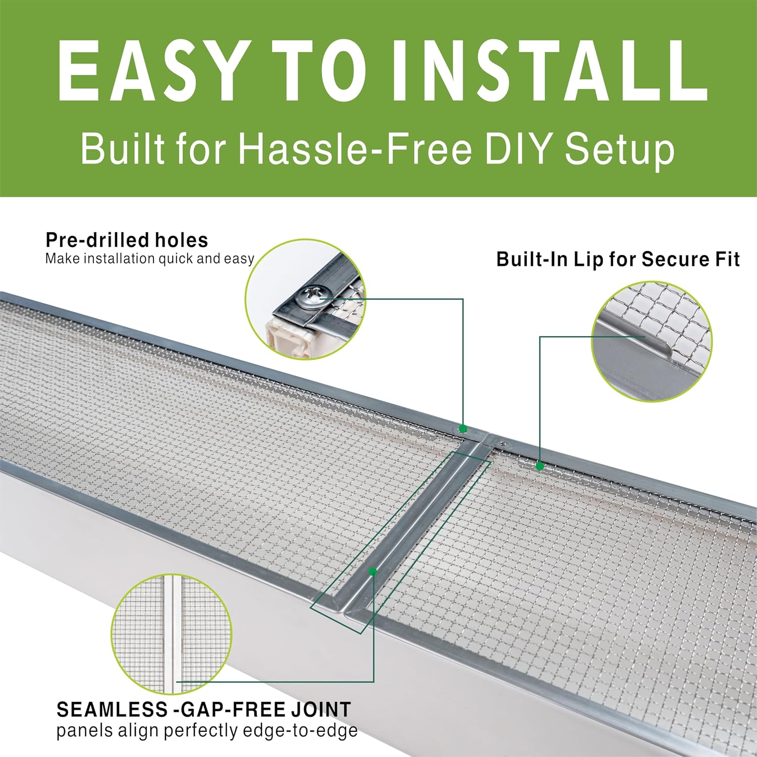 5 Inch Gutter Guard, 100% Stainless Steel High-Flow Leaf Screen