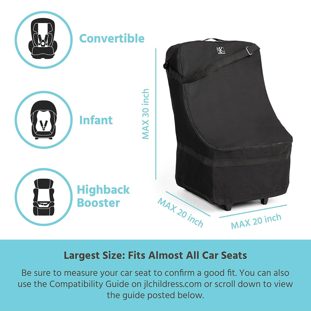 Wheelie Car Seat Bag - Travel Bag for Airplane, Fits Most Baby & Infant Car Seats, Boosters, & Carriers, Airport