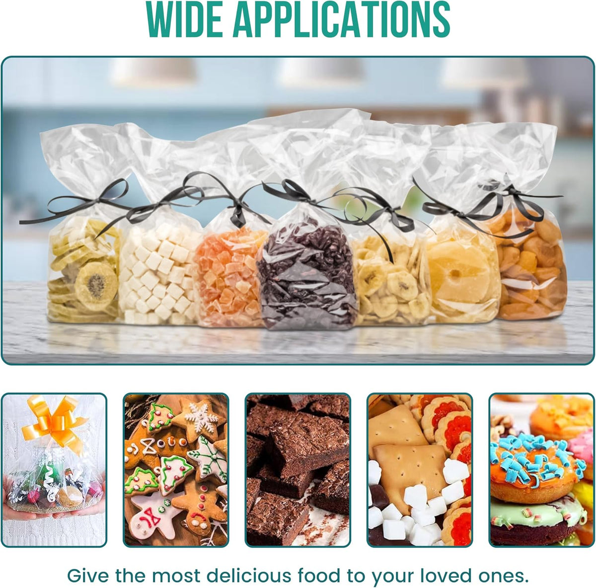 16" x 14" x 36" (100 Count) Gusseted Flat Top - 1.5-Mil Clear Poly Bags with Open End Top. Clear Bags for Favors