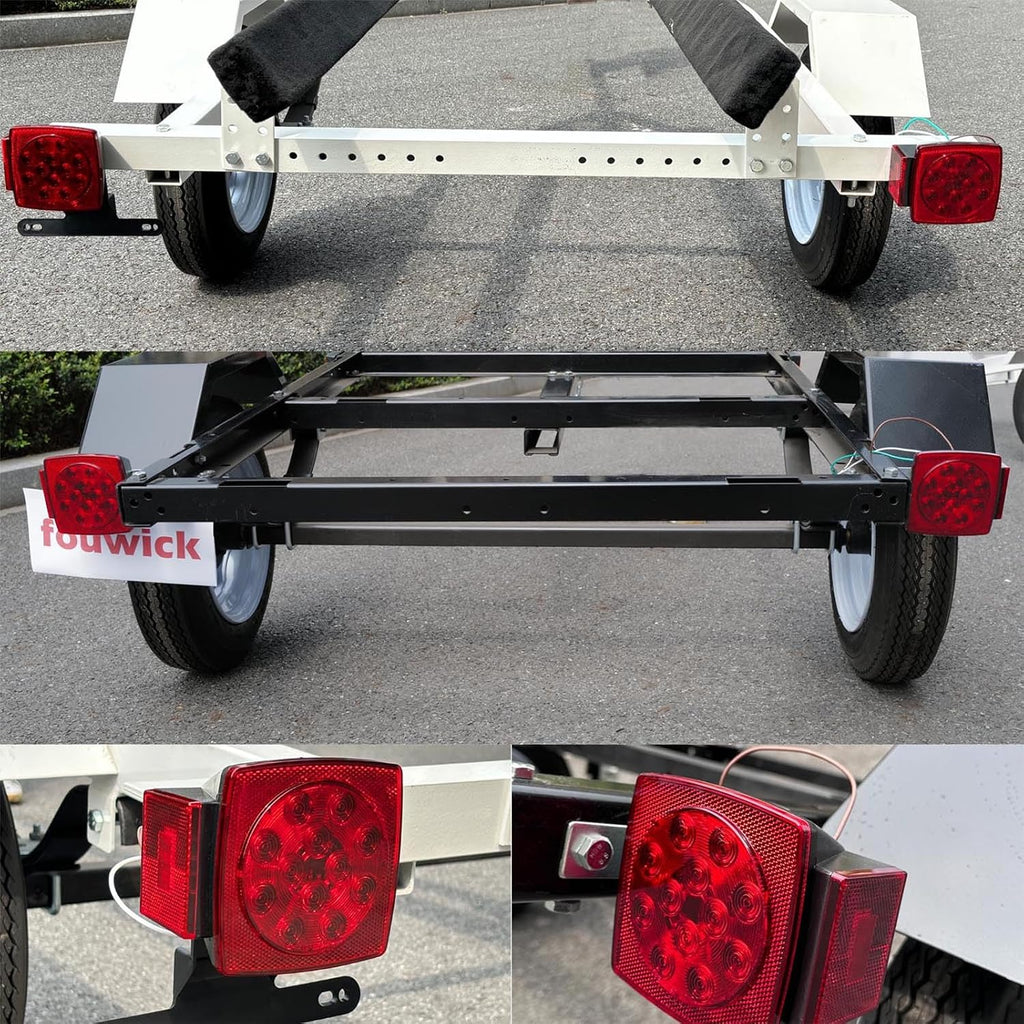 LED trailer lights Kit, 12V Submersible Tail Marker Lights Wiring Lamp Harness for Boat Car Truck RV Utility
