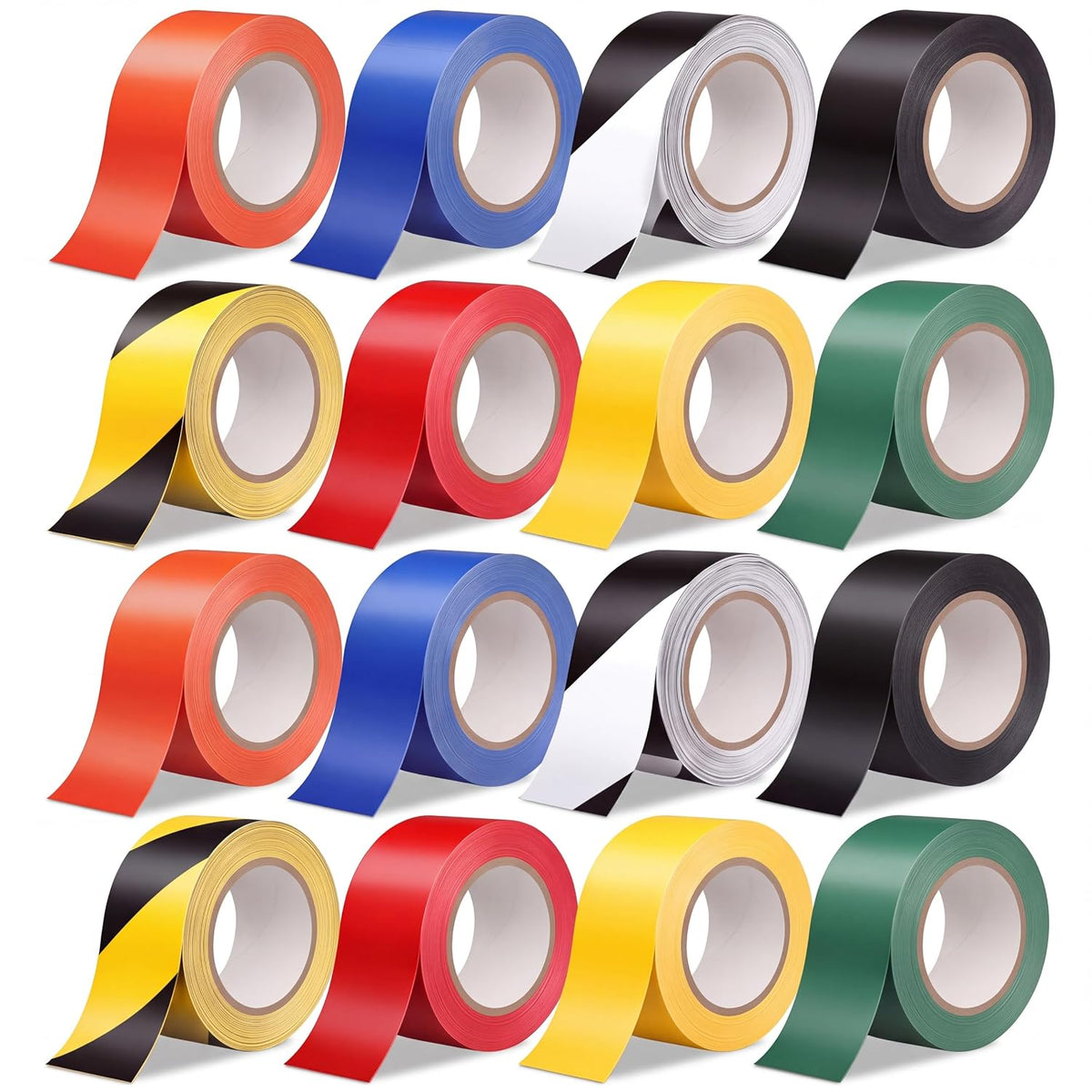 16 Rolls Floor Marking Tape Set, 2 Inch x 36 Yards Color Coding