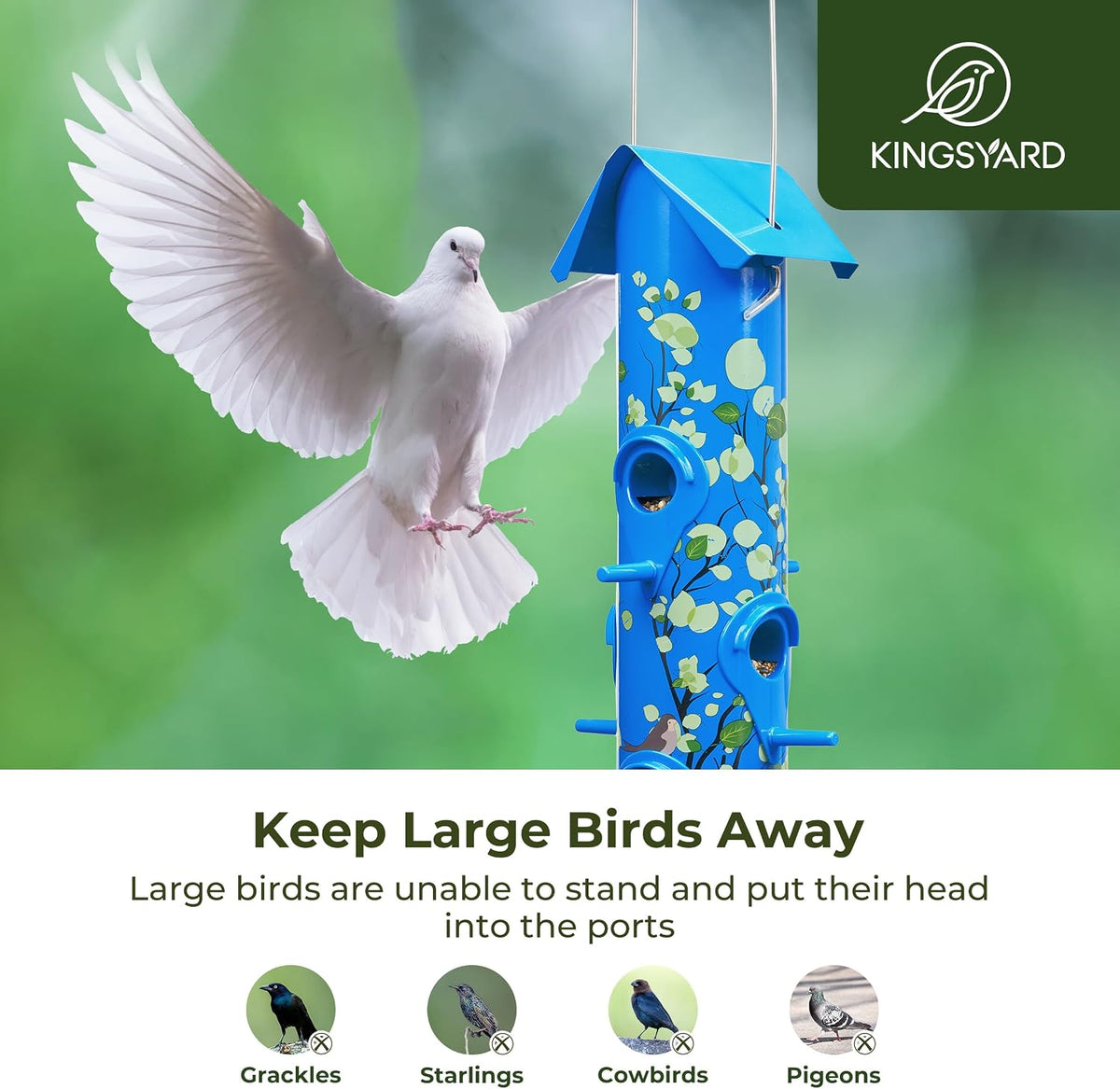 Metal Bird Feeders for Outdoors Hanging, Tube Bird Feeder