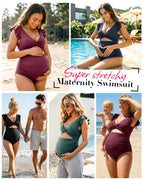 Maternity Swimsuit One Piece Pregnancy Bathing Suits Black M