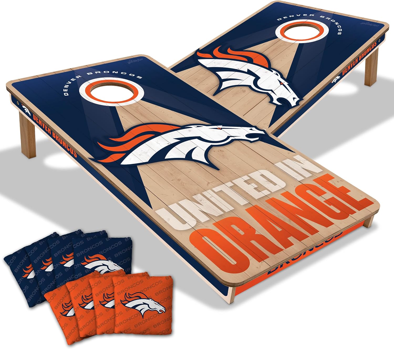 NFL 2' x 4' Slogan Series Professional Wood Cornhole Game with Logo Bags