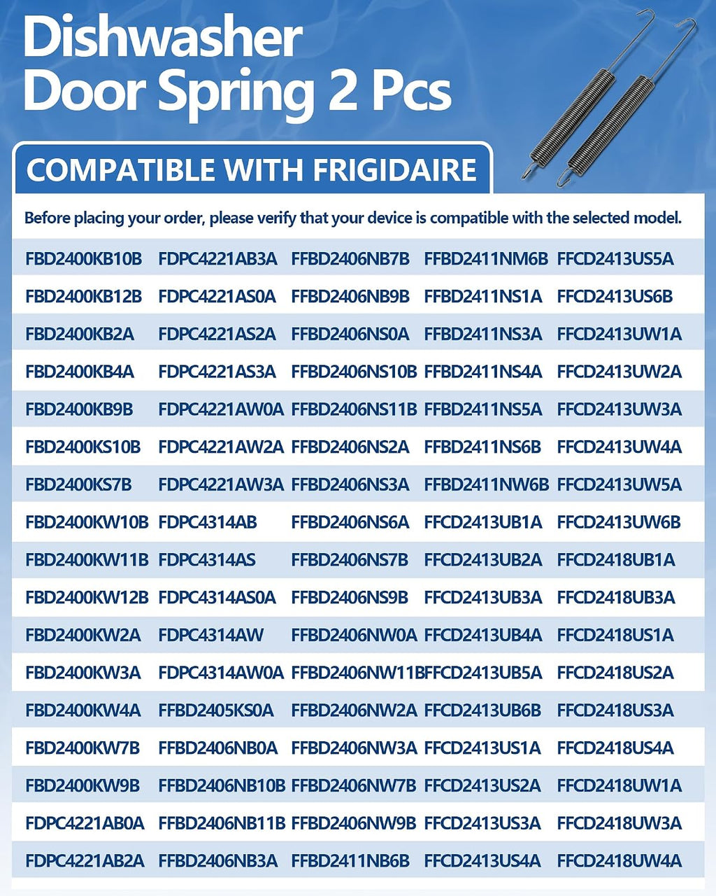 FDPC4314AS FDPC4314AB Dishwasher Door Spring Fit for Electrolux Frigidaire