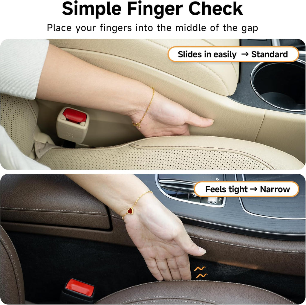 Car Seat Gap Filler Set of 2, Soft Foam Multifunctional Seat Side Gap Filler with Organizer & Hook Function, 3in1 Gap