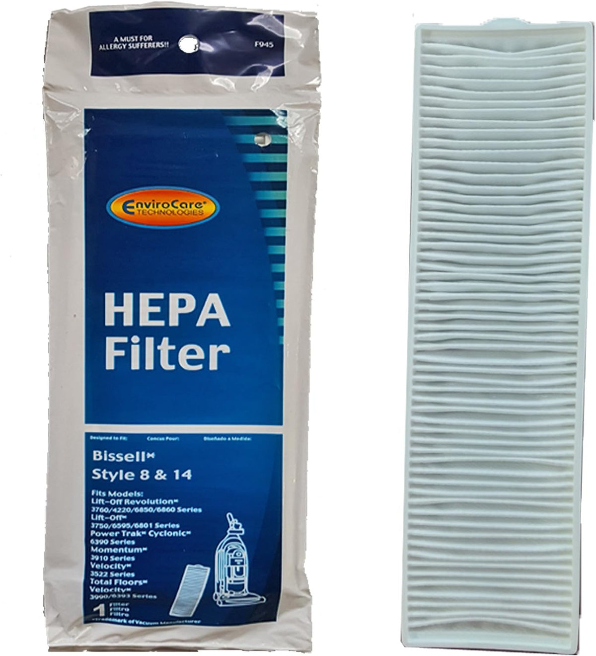 (1) Bissell Bagless Upright Vacuum Cleaner Style 8,14 Hepa Pleated Micro Post Motor Exhaust Filter 2036608 3091