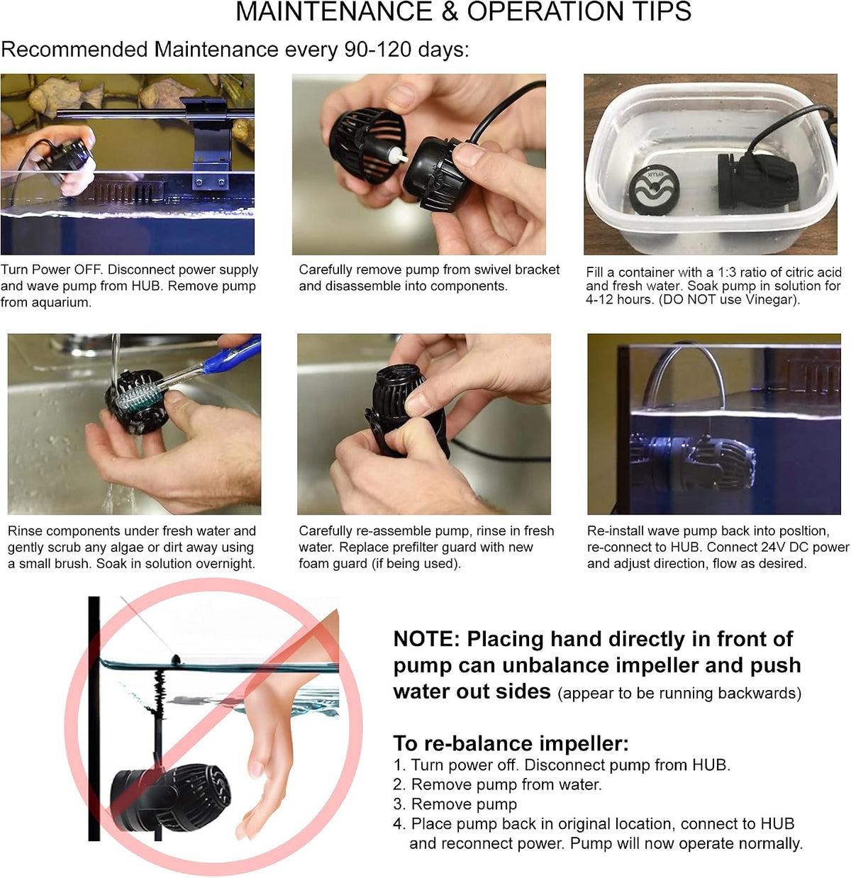 USA 660 GPH eFlux Nano Wave Maker Pump Kit (6000) | Magnetic DC Powerhead with LED Display Controller for Saltwater