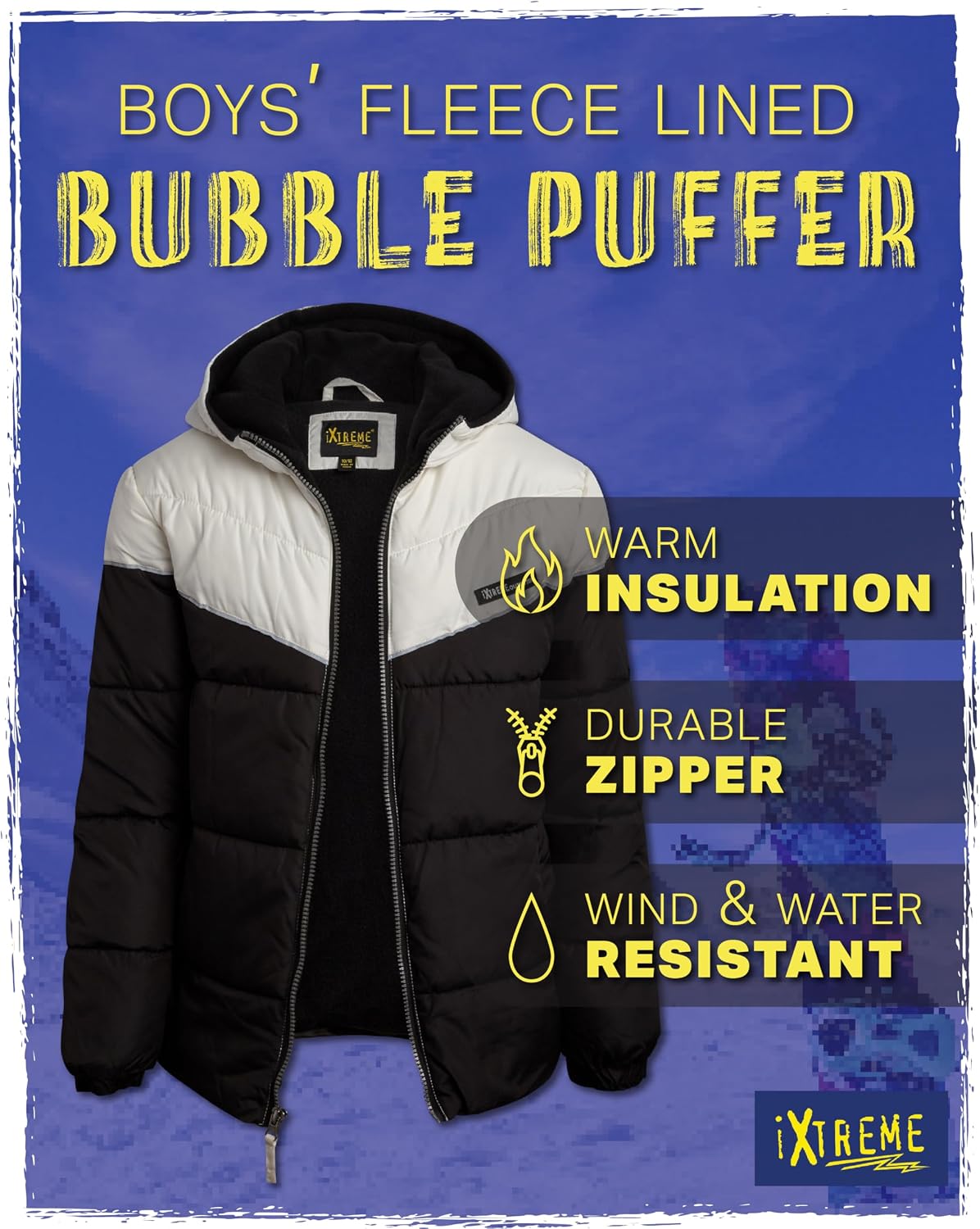 Boys Puffer Jacket Polar Fleece Lined Winter Coat | Warm Wind and Water Resistant Outerwear, Cozy Insulated Layer for