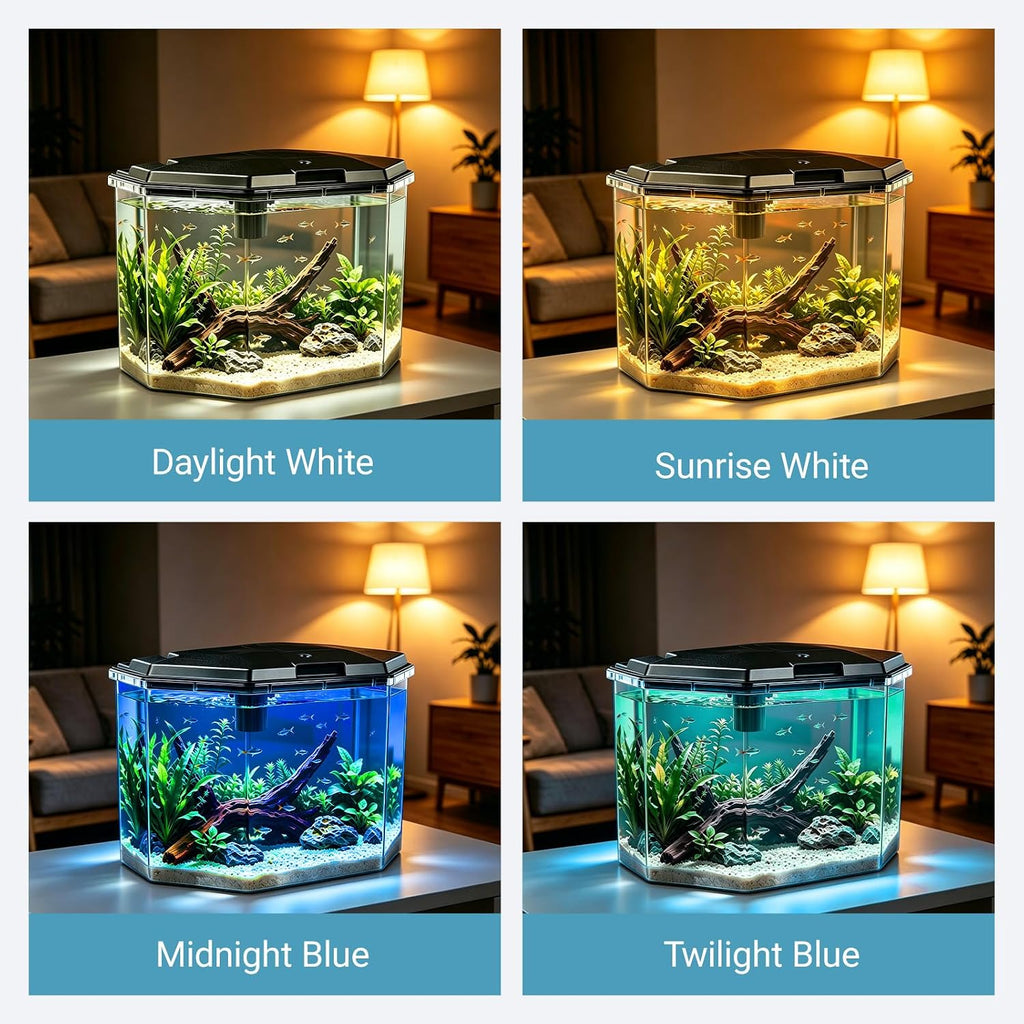 6.5-Gallon Aquarium Kit with Power Filter and LED Lighting, (AP650)