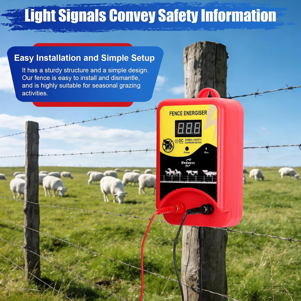 Electric Fence Charger for Livestock, Electric Fence Charger, Fence Energizer 12KV Effectively Repel Predators, Fence