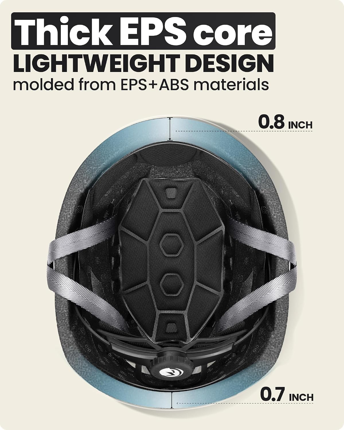 Rock Climbing Helmet, Lightweight Ventilated Adjustable | PC+EPS in-mold, One-hand adjustable fit, Fits 20.86-24 in