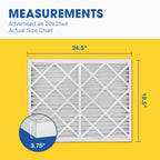 Air Filter 20x25x4 MERV 8 AC Filter, HVAC, Furnace Filter, 6 Pack