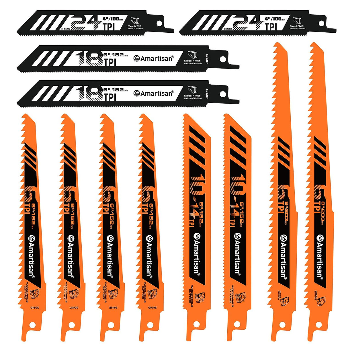 Amartisan 12-Piece Reciprocating Saw Blade Set