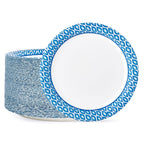 10 Inch Printed Paper Plates, 150 Count Disposable Plates Bulk