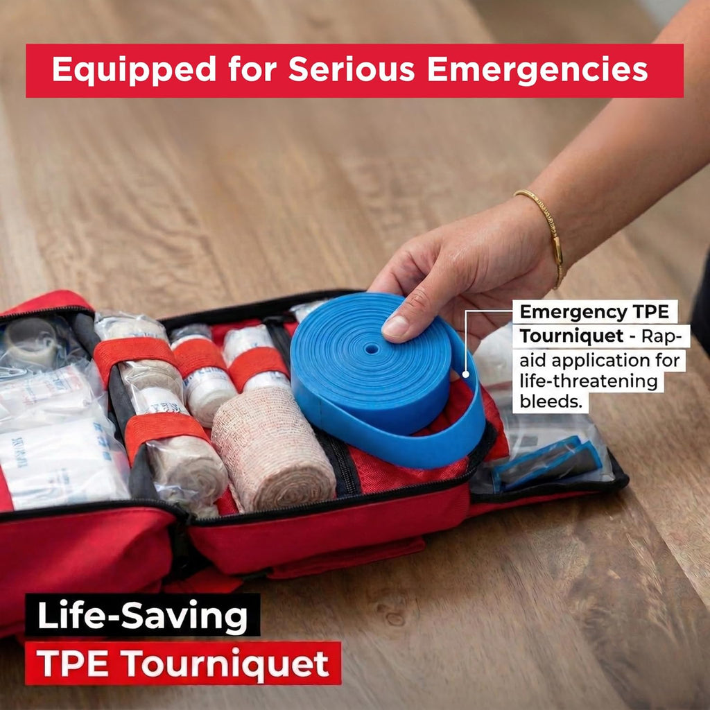 First Aid Kit 346 Piece with Tourniquet | Vital House Physician-Designed Emergency & Trauma Supplies for Home, Car