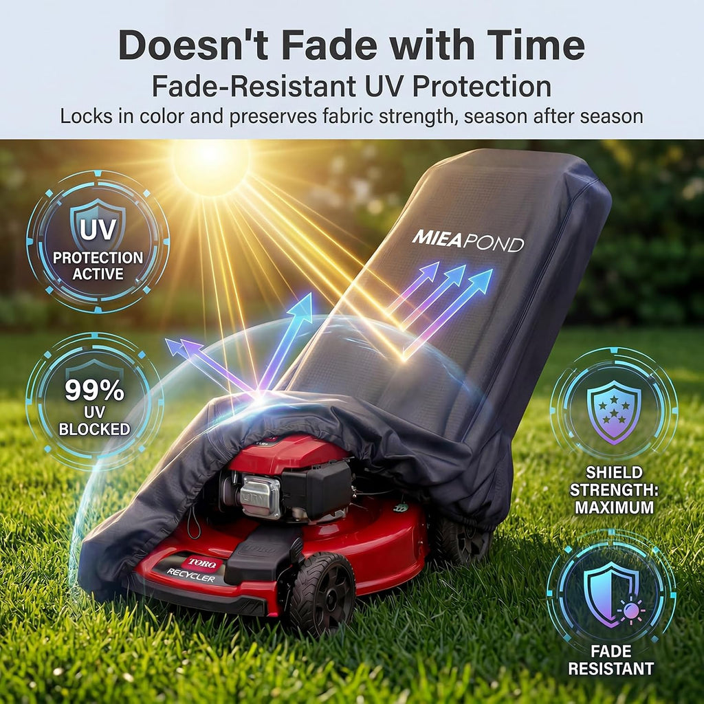 Heavy Duty Waterproof Lawn Mower Cover - Universal Fit for 20-22" Push & Self-Propelled Lawnmowers, Fits Toro Honda