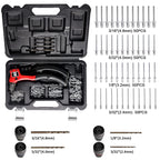 Rivet Gun Kit with 200 Pop Rivets, 4 Drill Bits and a case