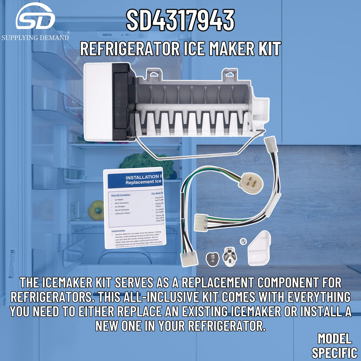 Supplying Demand 4317943 Refrigerator Ice Maker Replacement Kit