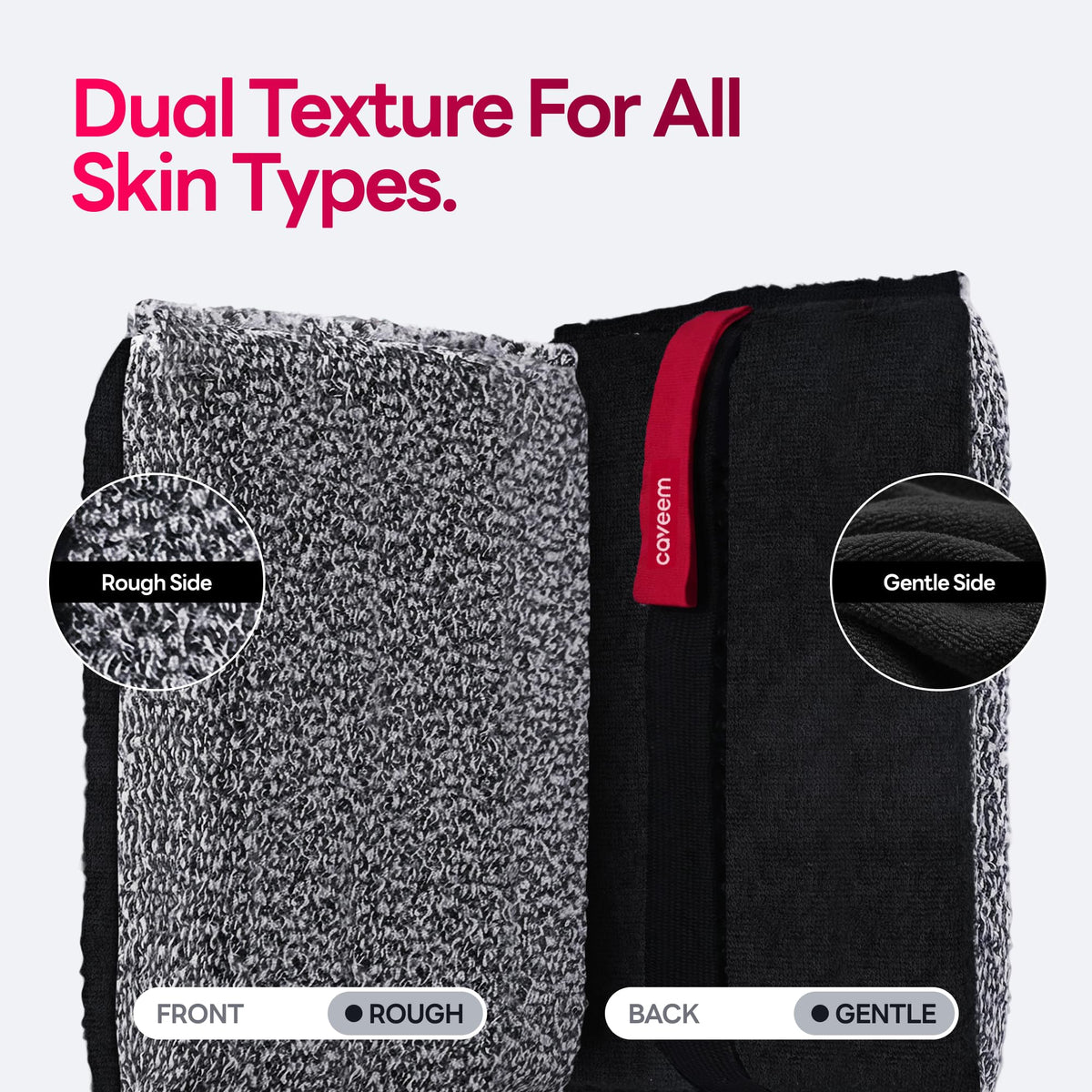 Exfoliating Body Scrubber, Large Bath and Body Scrub Buffer, Dual Texture Body Exfoliator for Remove Dead Skin, Soft