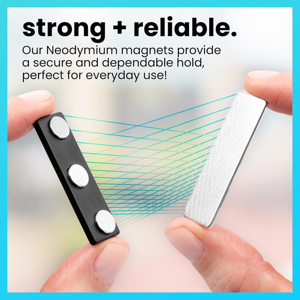 10 Premium Quality Magnetic Name Tag Holders with 3 Neodymium Magnets