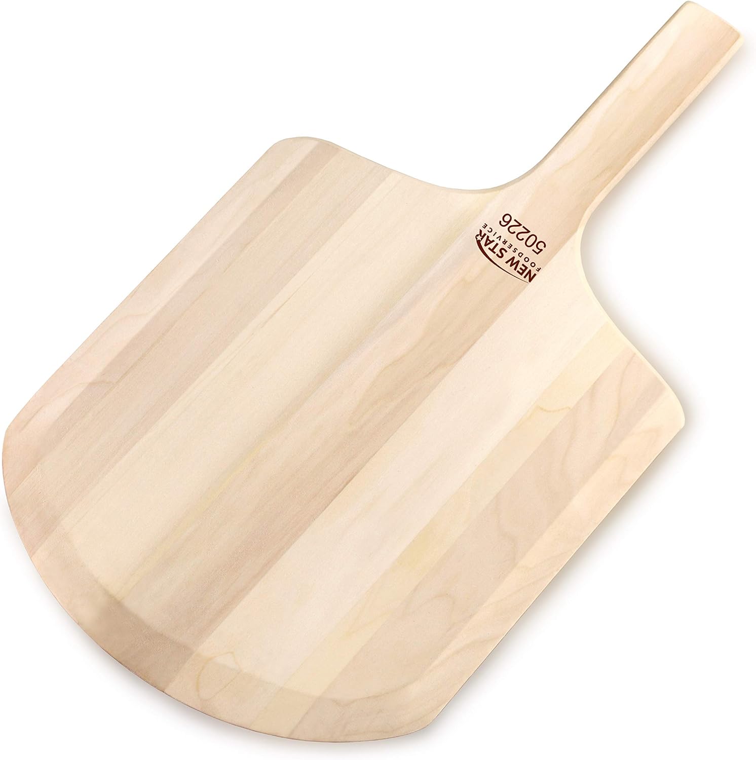 50226 Restaurant-Grade Wooden Pizza Peel, 14" L x 12" W Plate, with 8" L Wooden Handle, 22" Overall Length