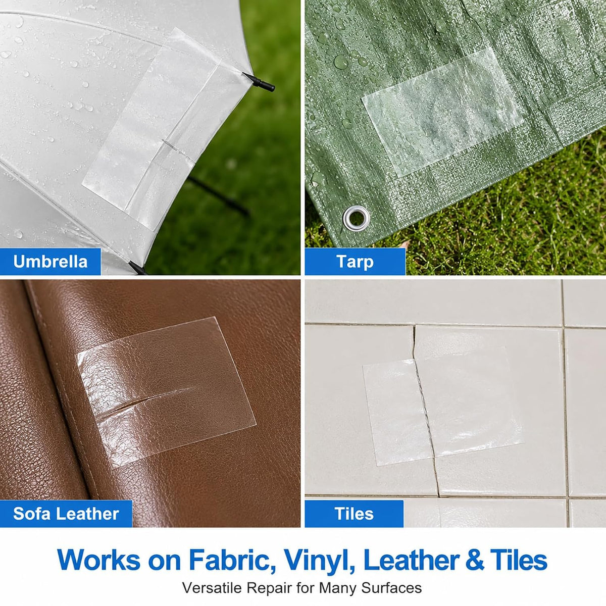 Waterproof Repair Tape for Outdoor Use, Heavy Duty Clear Patch Tape