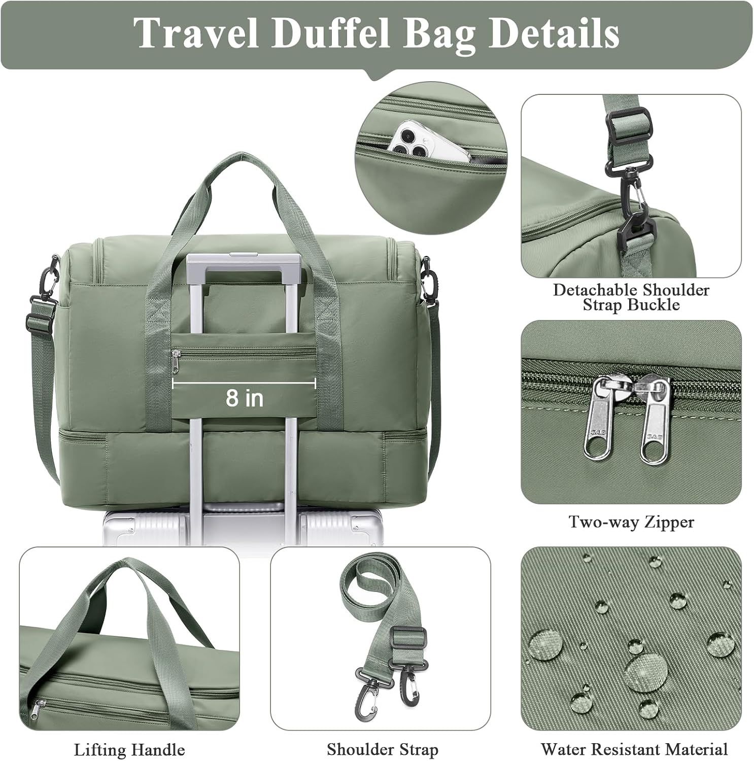 Extra Large Travel Duffle Bag,Carry on Overnight Weekend Bag with Shoes Compartment,Weekender Bags for Women for