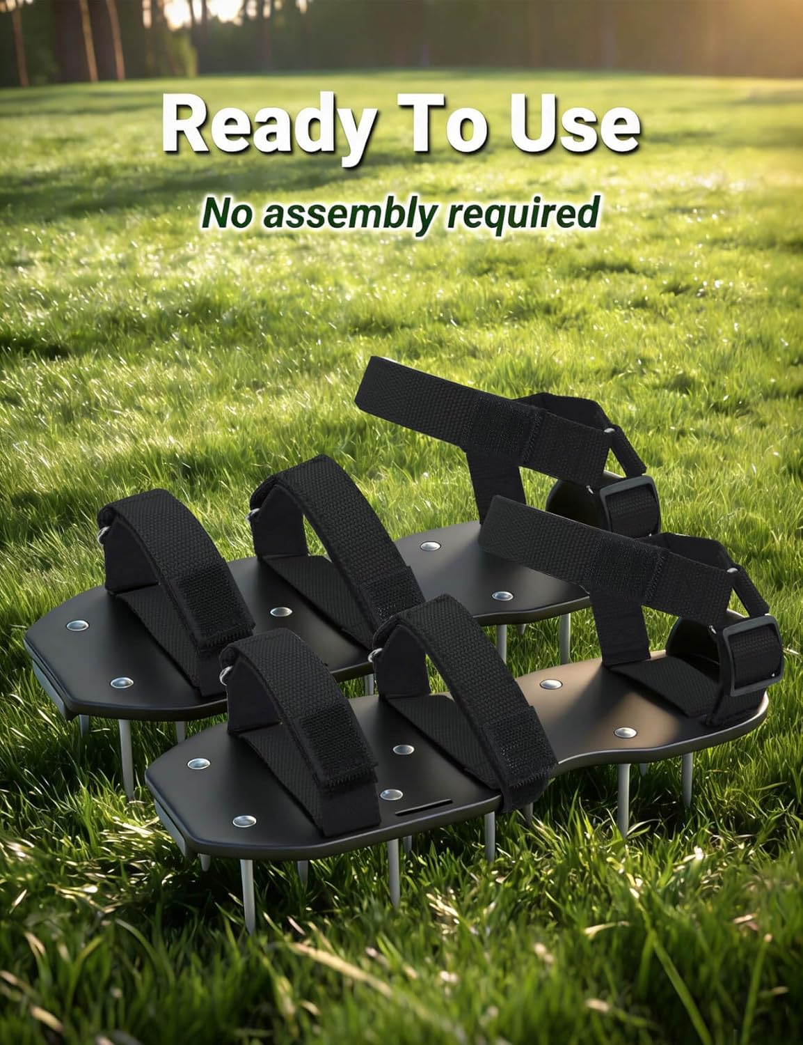 Lawn Aerator Shoes, Soil Aerator Lawn Tool with Dual Hook & Loop Straps for Effectively Aerating, One Size Fits All