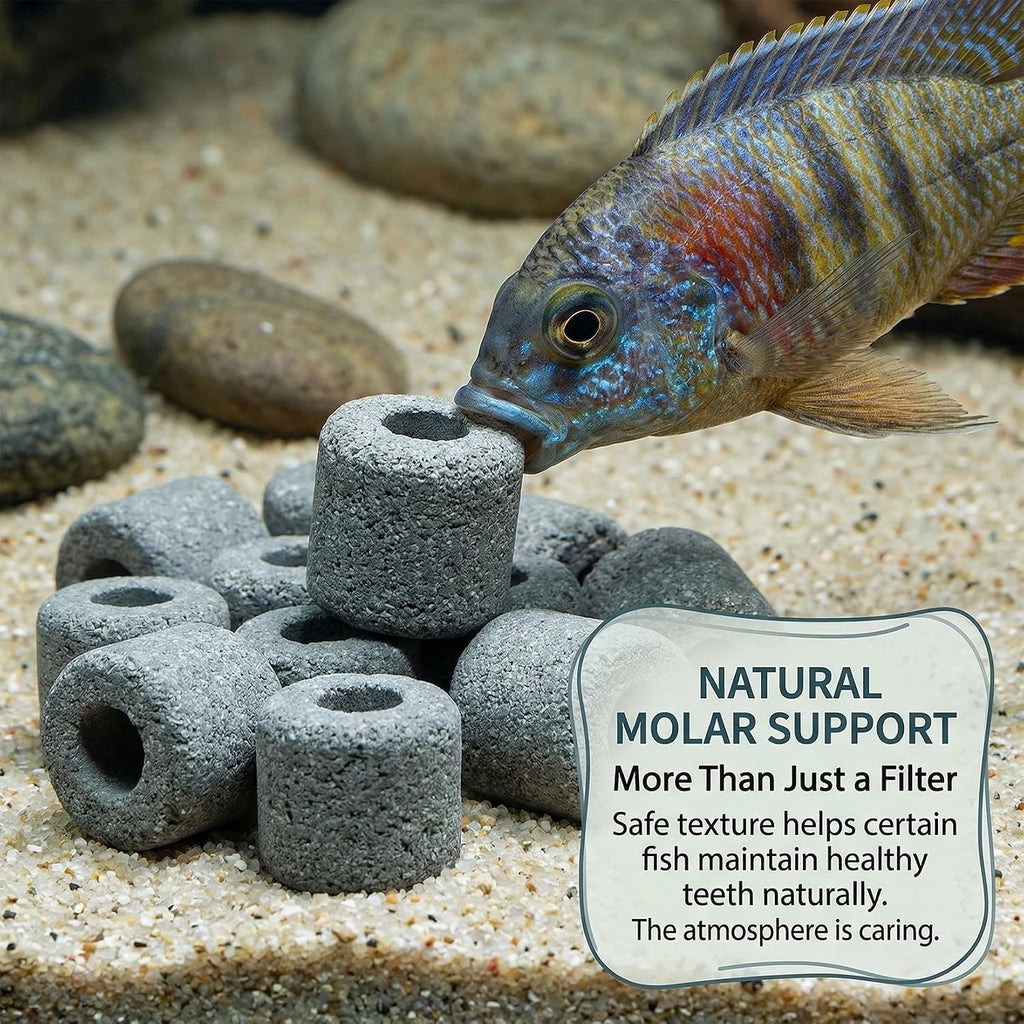 15oz Ceramic Rings for Aquarium Filter - Black Bio Media with Bags