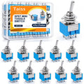 Taiss 10Pcs Mini DPDT Toggle Switch 6-Pin 2 Position ON/ON 6A 125VAC