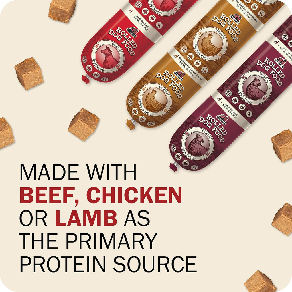 Redbarn Premium Semi-Moist Rolled Dog Food, Beef Recipe, 4 lb, 1 Count