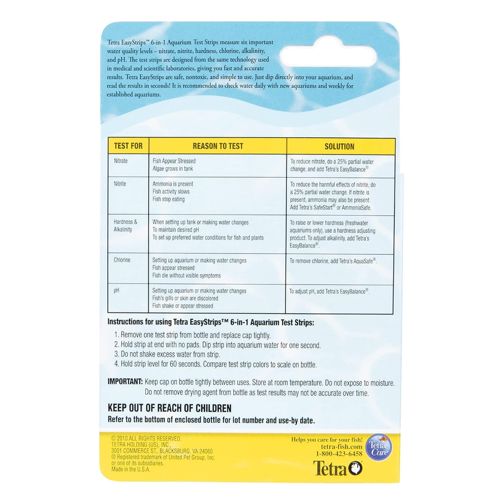 EasyStrips 6-in-1 Aquarium Water Test Strips, 25 Count