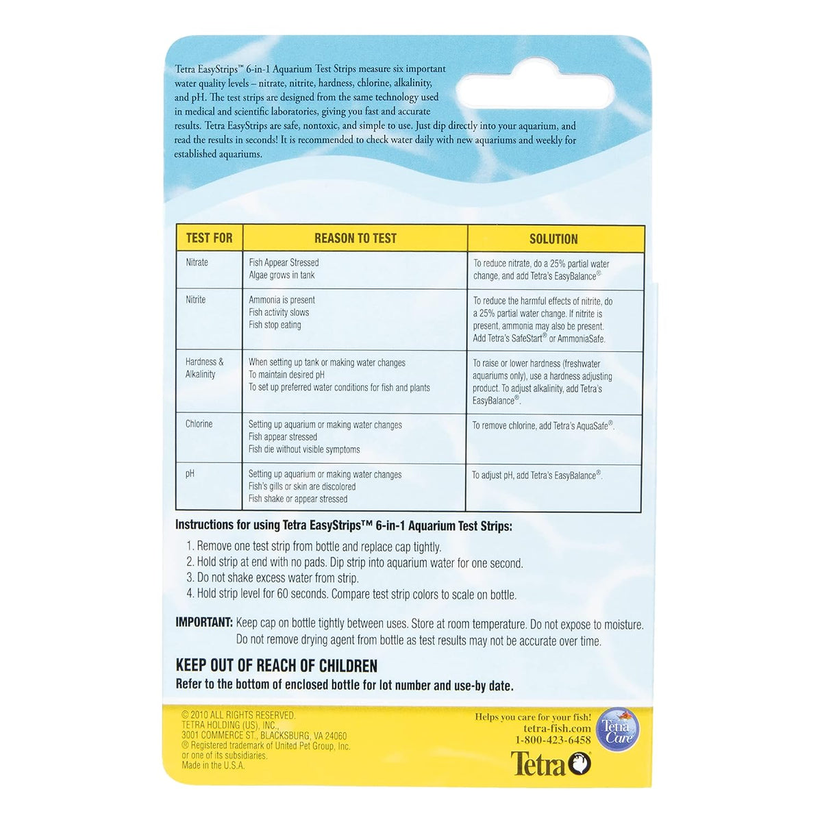 EasyStrips 6-in-1 Aquarium Water Test Strips, 25 Count